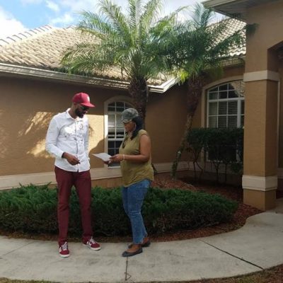 With another one of my customers yesterday that I took to Sarasota Florida who purchased Her QUARTER acre land and in a couple of years we will build her very own homes.